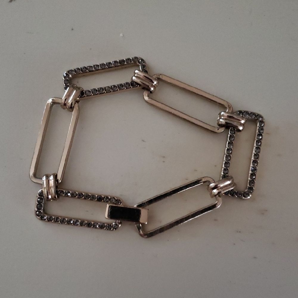 Modern Gold and Silver Geometric Bracelet